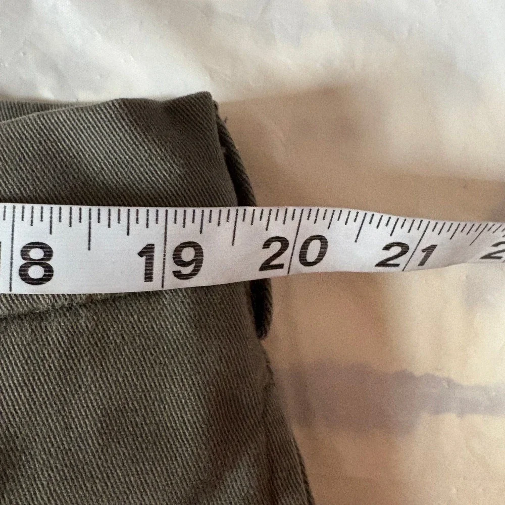 Savane Chino Pants Mens 40x29 Green Excellent Cotton Flat Front Straight Leg